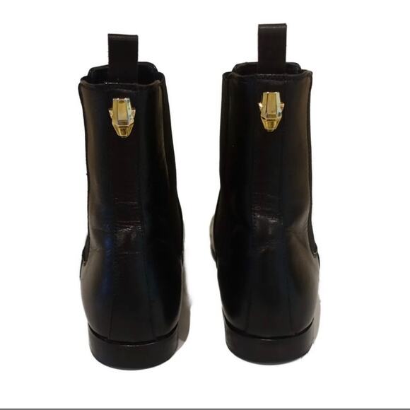 JUST CAVALLI 100% Calfskin Leather Black Flat Ankle Boots Women’s Sz 8 US 39 EUR - Picture 12 of 13